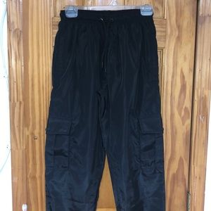 Side/Back Pocket Black Cargo Pants